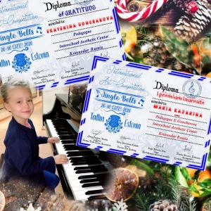 Почётное первое место в Международном онлайн - конкурсе искусств в Эстонии «Jingle Bells»